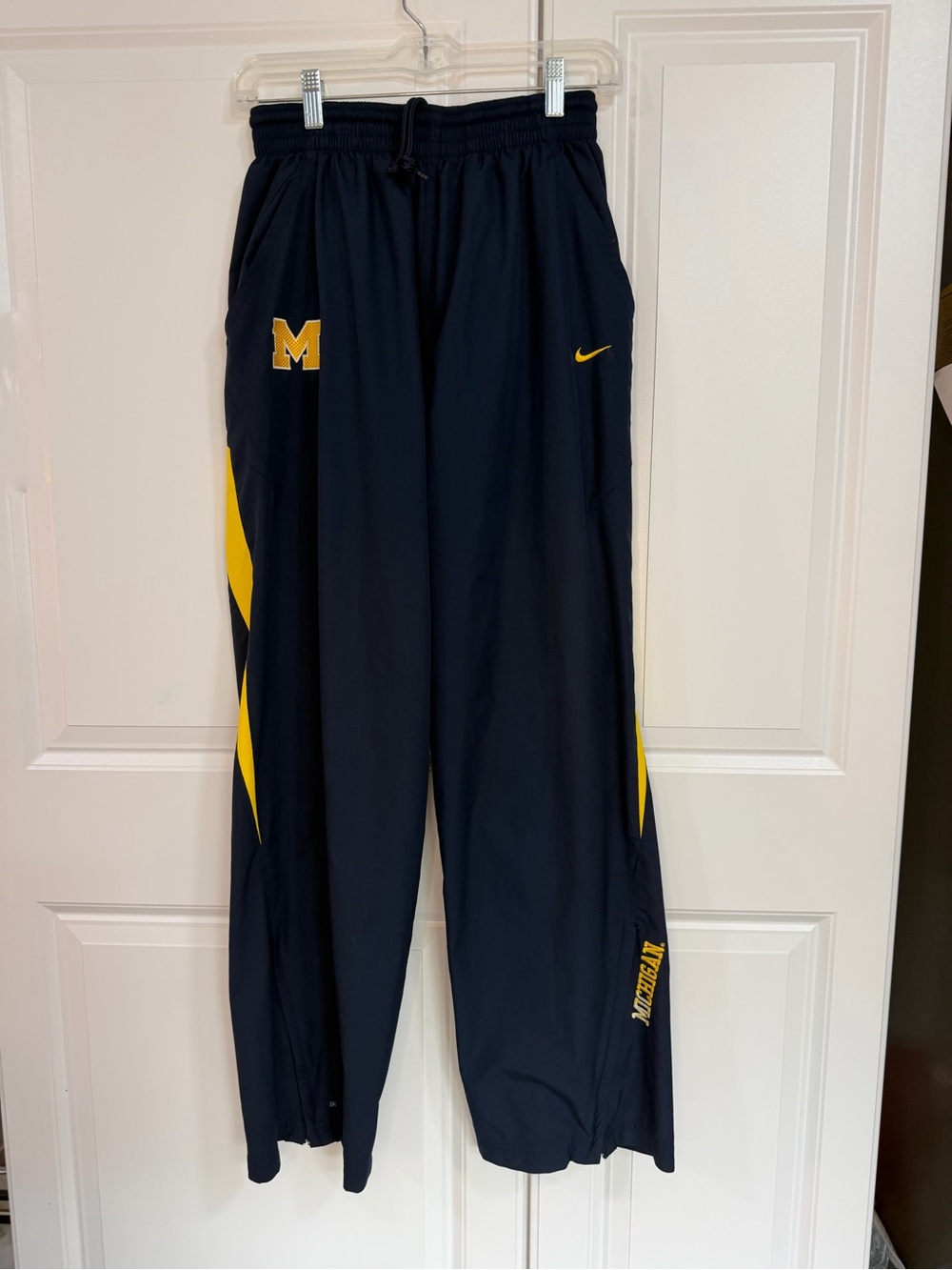 Nike Team Authentic Michigan Wolverines Embroidered Track Pants Navy Men's M